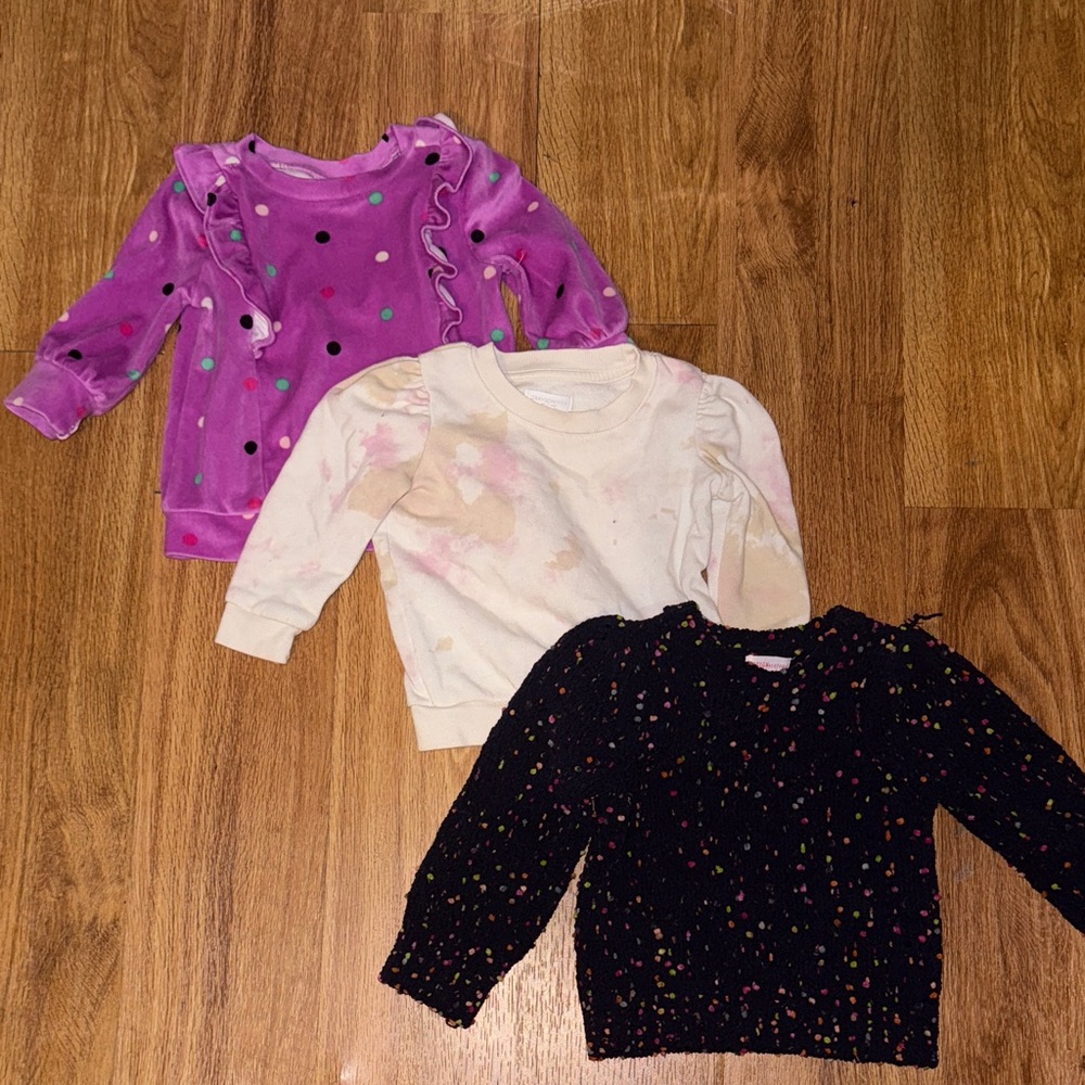 Design History Kids' Sweater Trio - Pink, Cream, Black